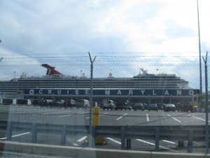 Cruise ship docked at port of Baltimore cruise terminal