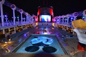 Disney Dream Cruise Ship - Pool Deck At Night